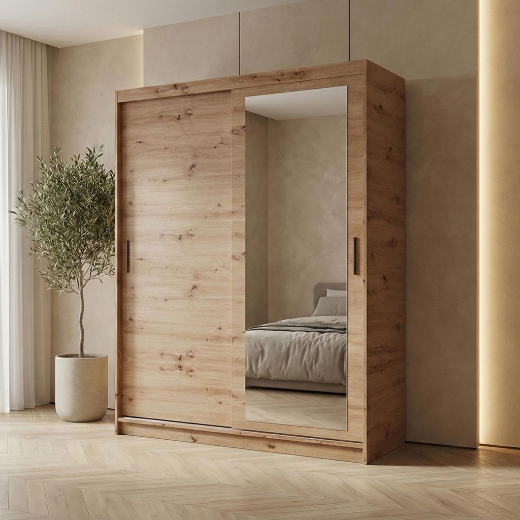 BEAUTYSOFA | Armoire HELA 160 cm en chêne Artisan – Armoire Image du produit 