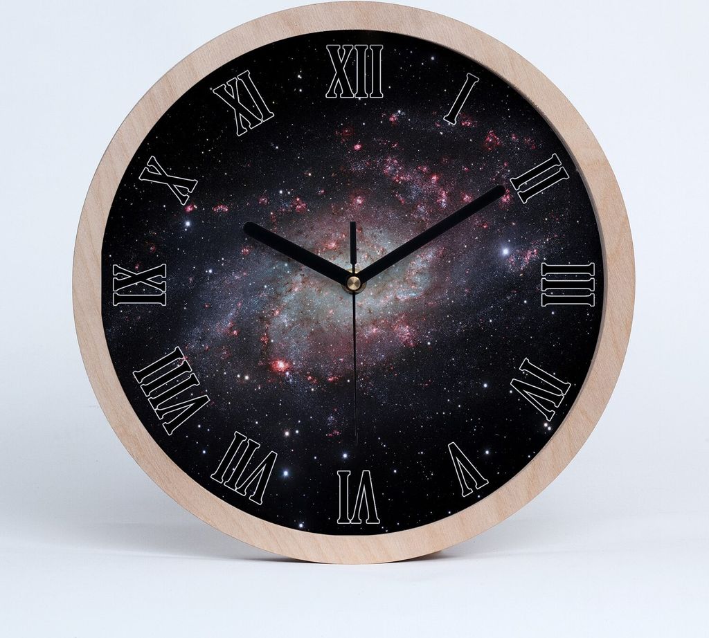 Holzuhr 30fi cm wanduhr - schwarze Spitzen - Nebel