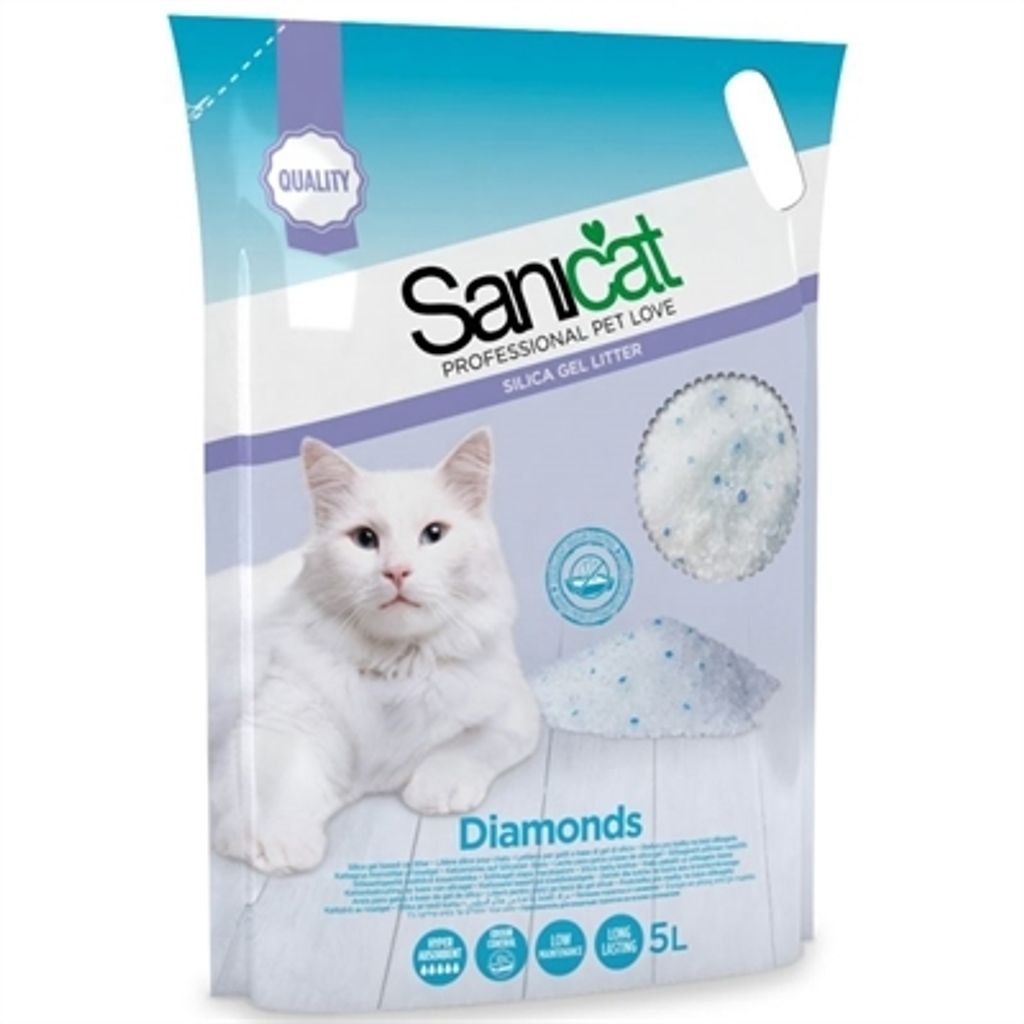 Sanicat Diamanten Katzenstreu aus Kieselgelperlen, 5 Liter Produktbild 
