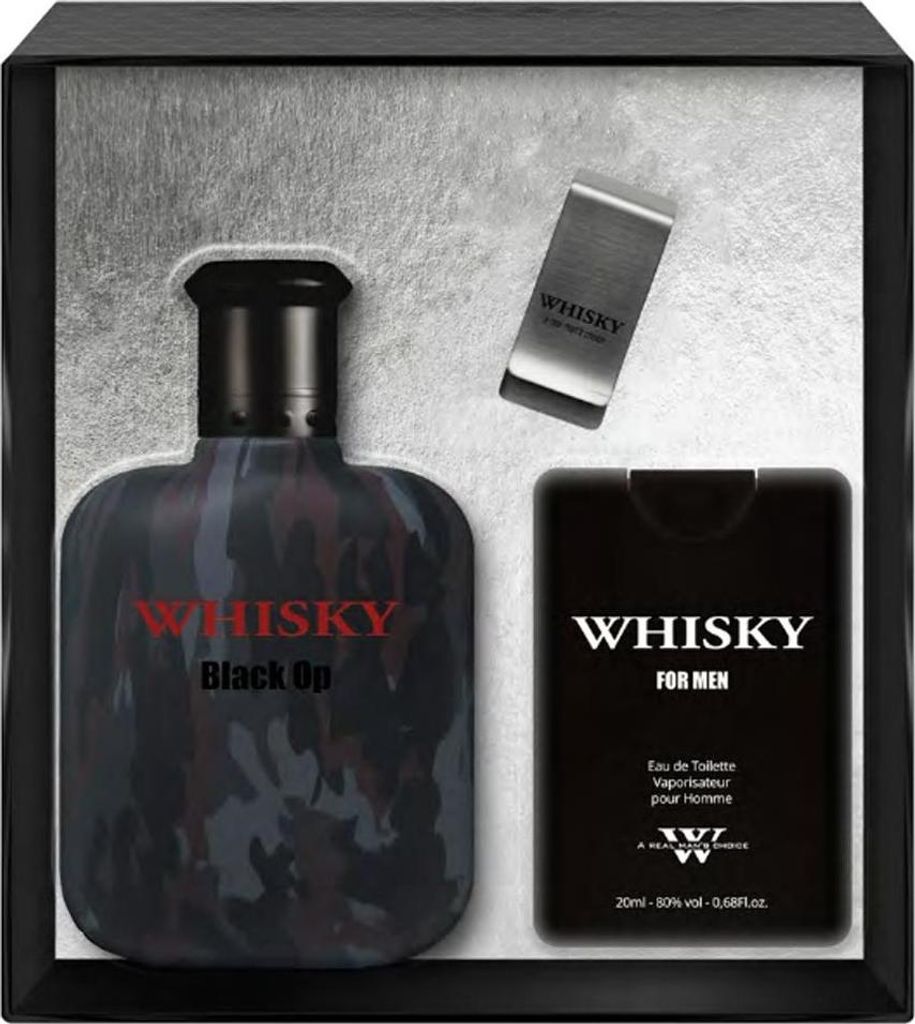 Evaflor Whisky Black Op Eau De Toilette Spray Set - 100ml And 20ml