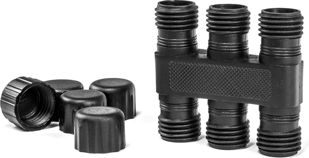 CLGarden IP44 Niedervolt 5-Fach Verteiler Plug&Light Systeme 12V AC Trafo Splitter Netzteil