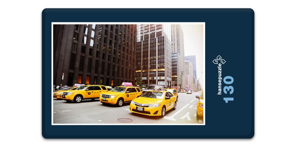 hansepuzzle 18128 - NYC Taxi Puzzle, 130 Teile, Fortbewegung, 28,7 x 20,0cm mit hochwertiger Aufbewahrung, Kartonbox und wiederverschließbarem Beutel