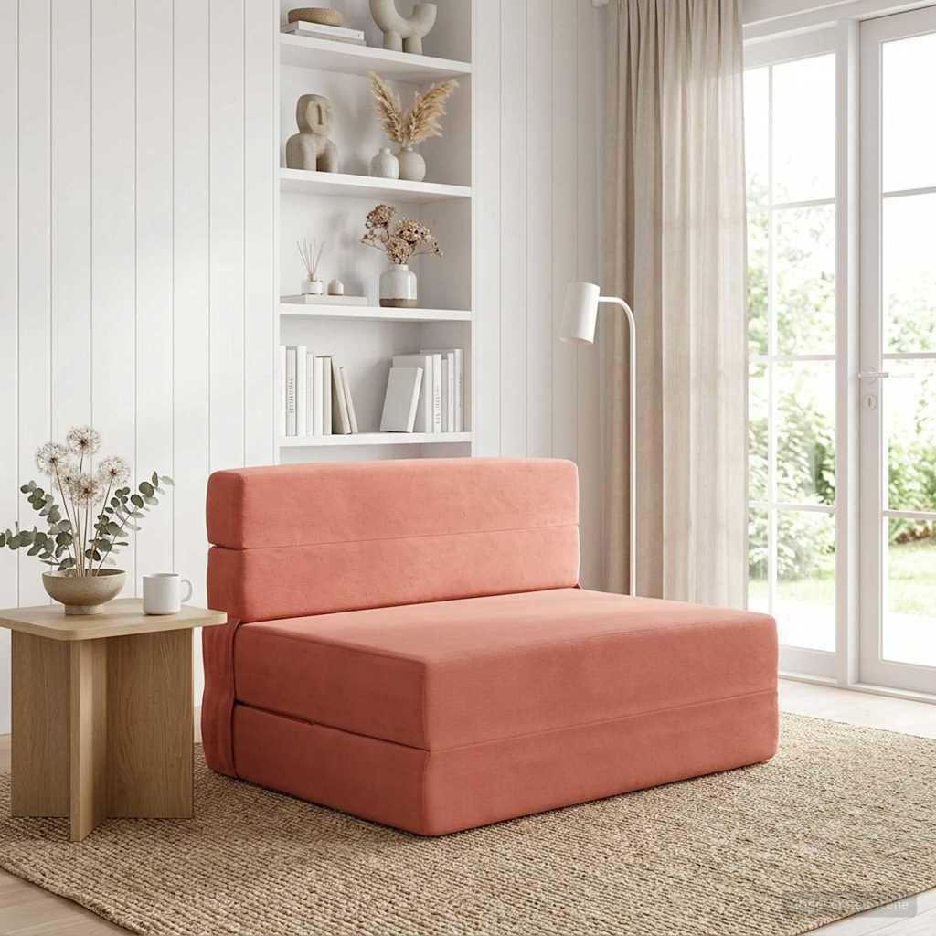 Maison Exclusive - Klappsofa Bett Rot-Orange 100 x 80 x 60 cm Stoff