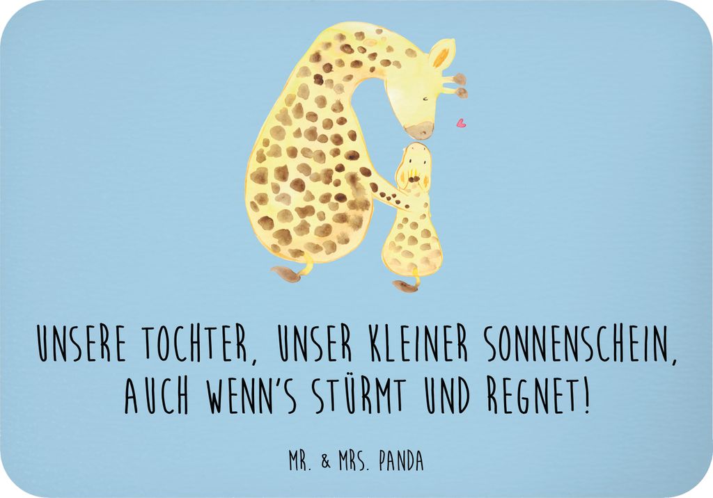 Mr. & Mrs. Panda magnet Tochter Sonnenschein - Blau Pastell - Geschenk, haftmagnet, tafelmagnet, Optimismus, Verwandte, einzigartige Designs, white...