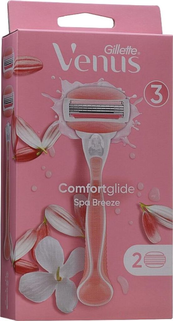 Gillette Venus ComfortGlide Spa Breeze Damenrasierer, 2 Ersatzklingen