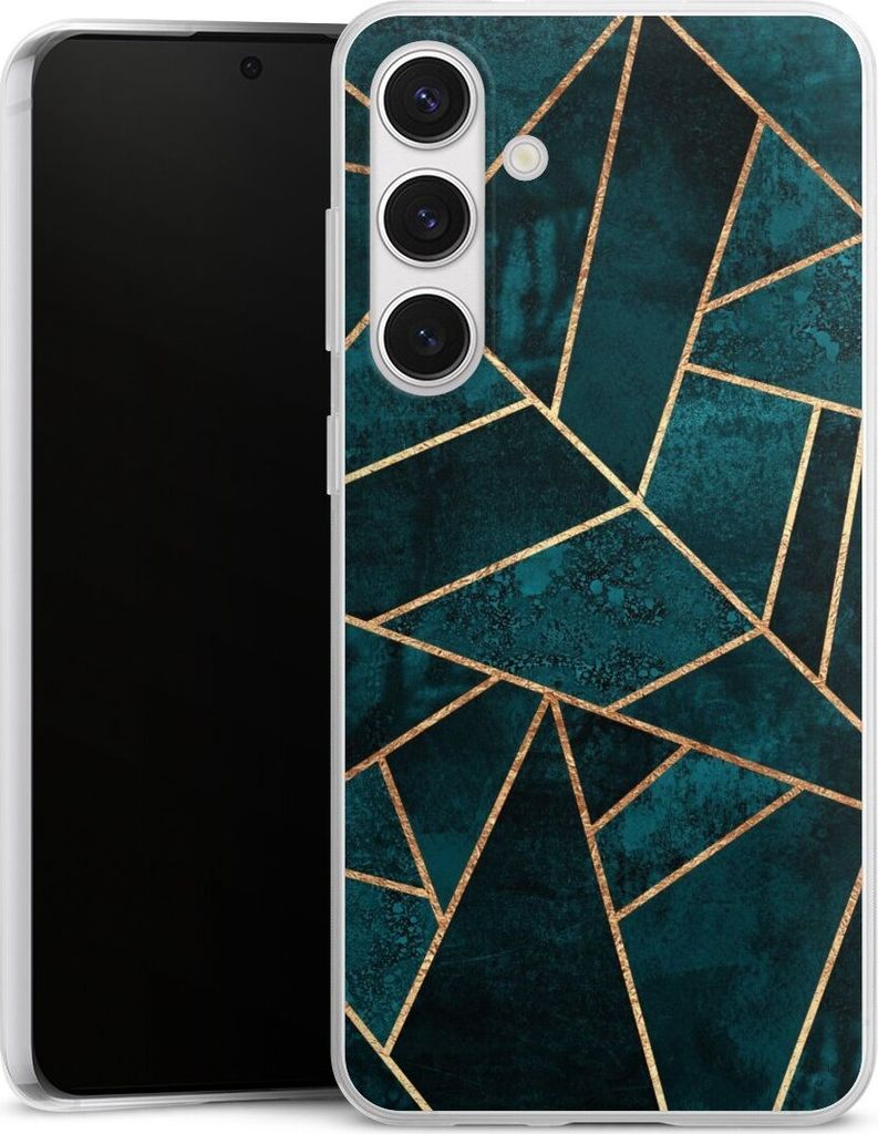 DeinDesign Slim Hülle für Samsung Galaxy S24+ Silikon Case Ultra Dünn Handyhülle Elisabeth Fredriksson Gold & Kupfer Stein