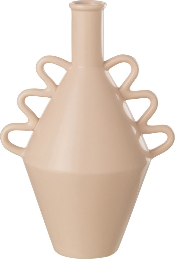 J-Line J-Line Vase Wellig Henkel - Dolomit - Rosa - Large
