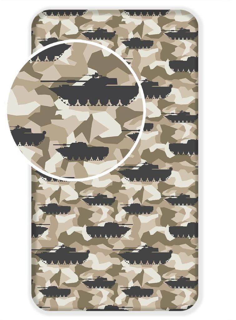 Tank Spannbettuch Camouflage - Einzel - 90 x 200 cm - Baumwolle