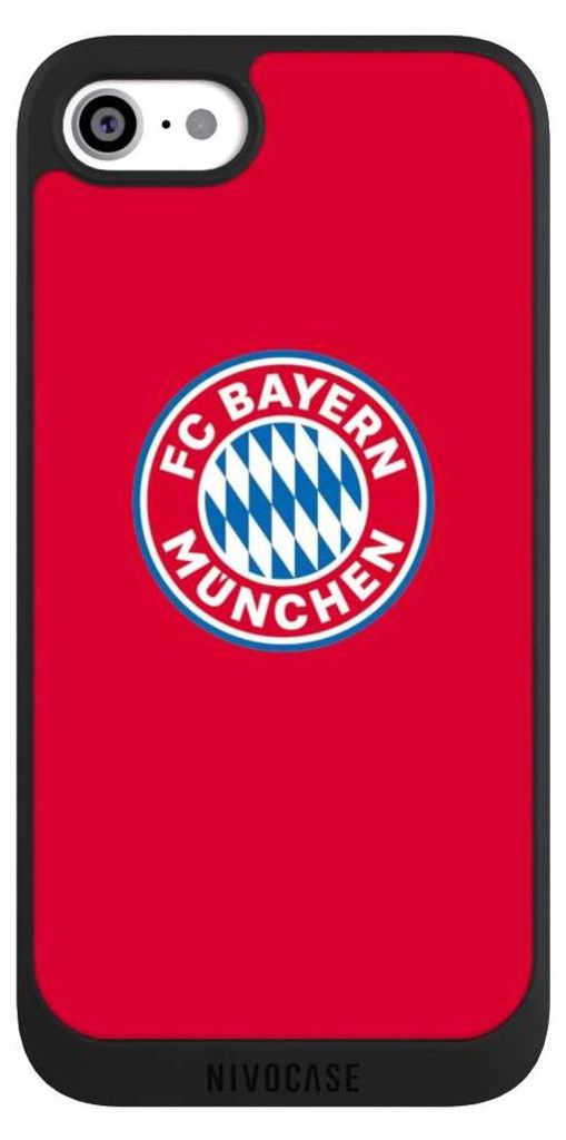 NIVOCASE Handyhülle für Apple iPhone SE (2020) Hülle NIVOpure Case Schwarz FC Bayern München FCB Logo