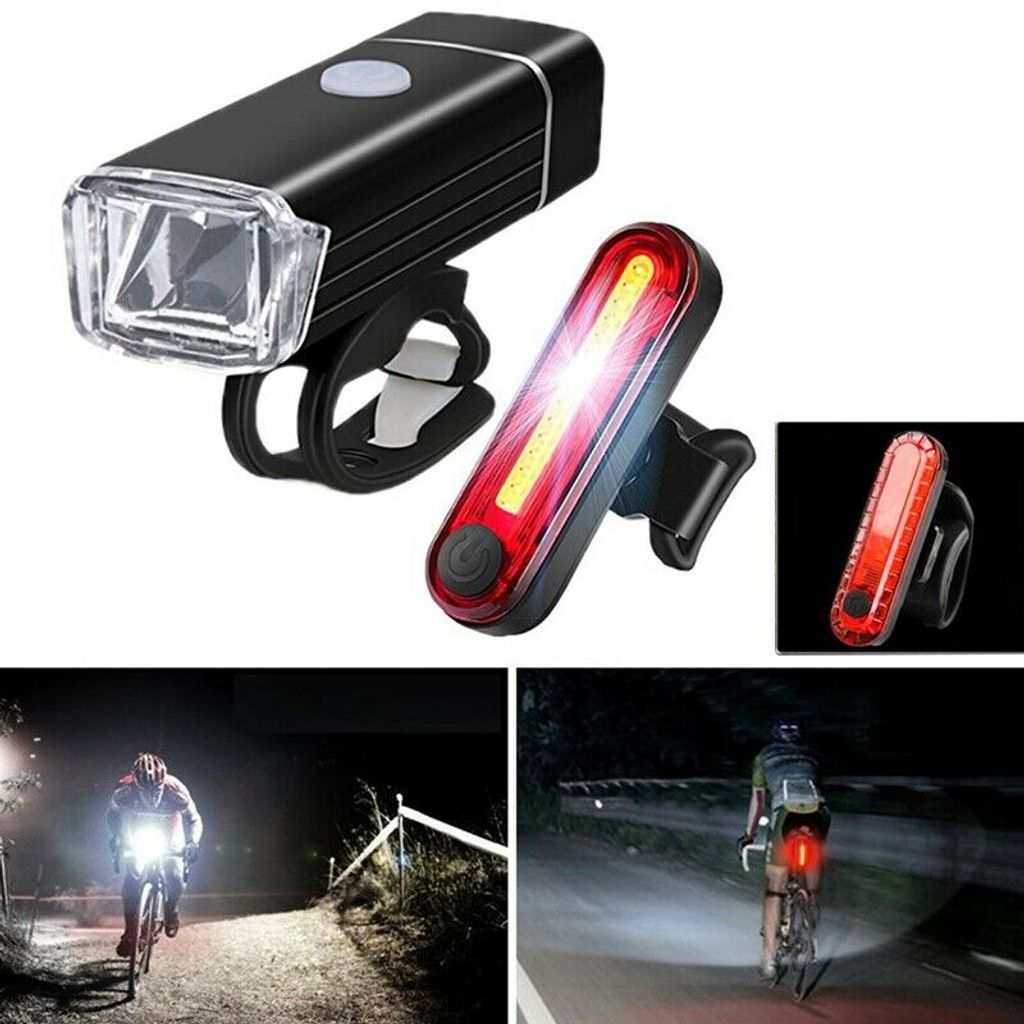 LED Fahrradlicht Fahrradbeleuchtung Fahrad Scheinwerfer USB Wiederaufladbare NEU 