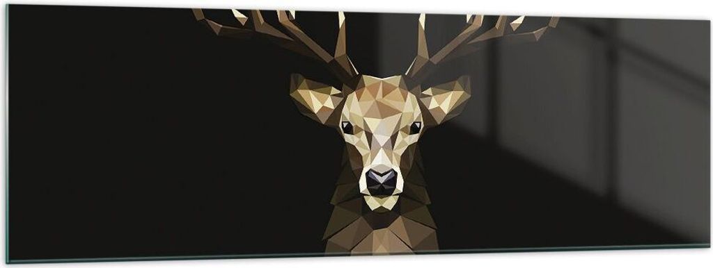 Bilder auf glas - Einteilig - Geometrisch Hirsch Modern - 160x50cm - Glasbilder - Wandbilder - Bilder - Wanddekoration aus Glas - Glas Bilder - Wan...