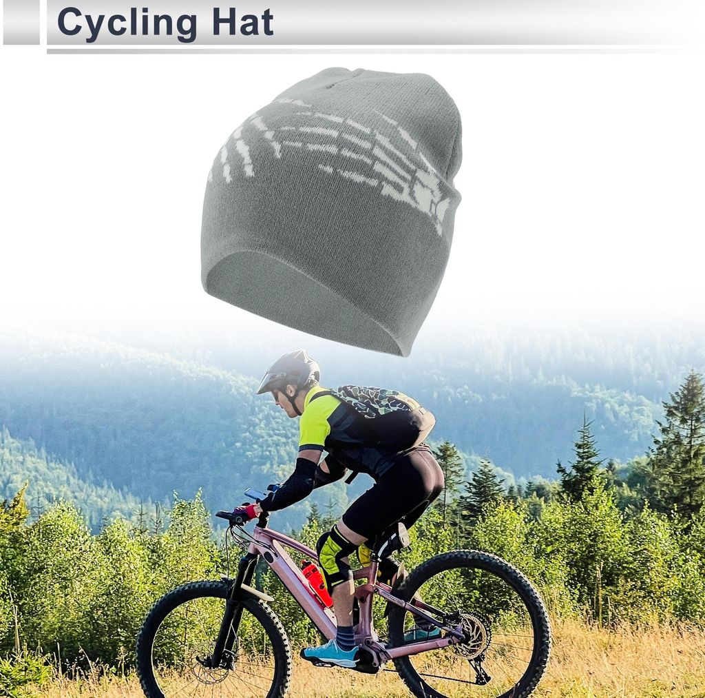Fahrradmütze Warm Bequem Atmungsaktiv Helm Innenfutter Wei? Sonnenmuster Acryl Schwarz 20x22cm 1 Stück
