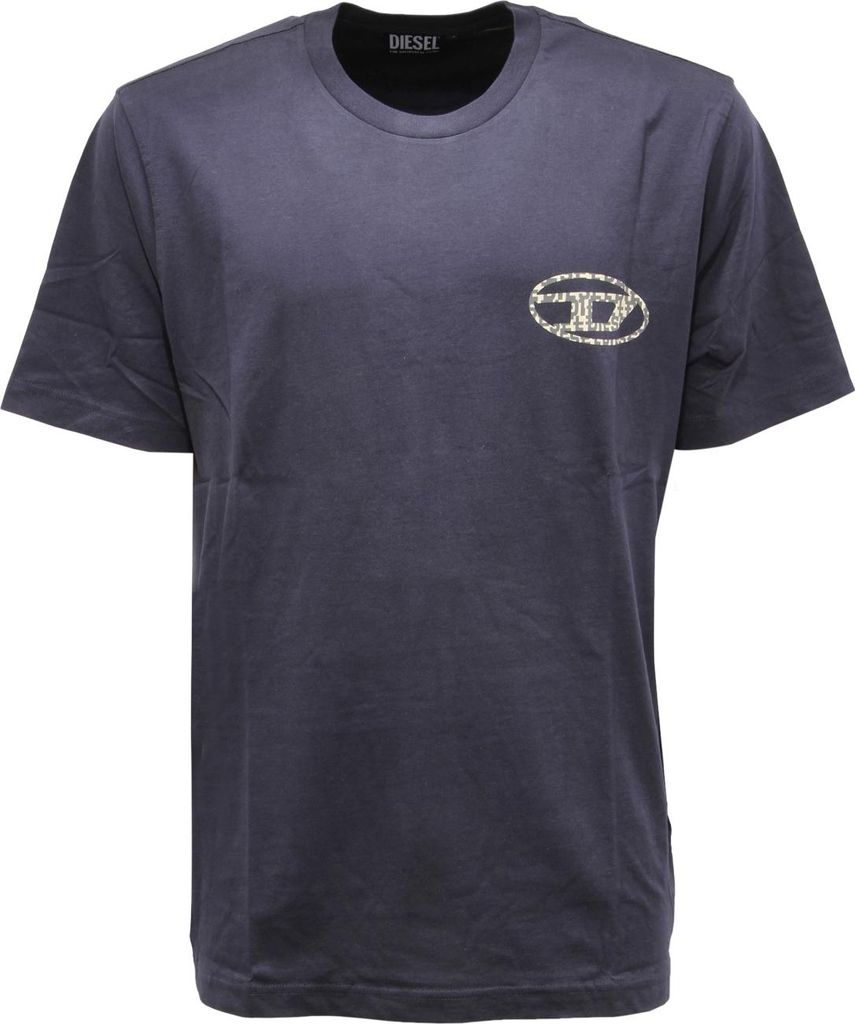 0433AQ maglia uomo DIESEL man t-shirt blue T-JUST-D-MON