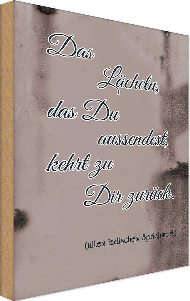 vianmo Holzschild 30x20 cm das Lächeln du aussendest Dekoration