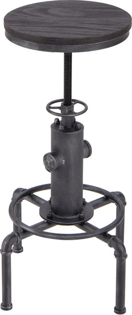 Tabouret de bar stable réglable hauteur 59-75 cm anti-rayure bois