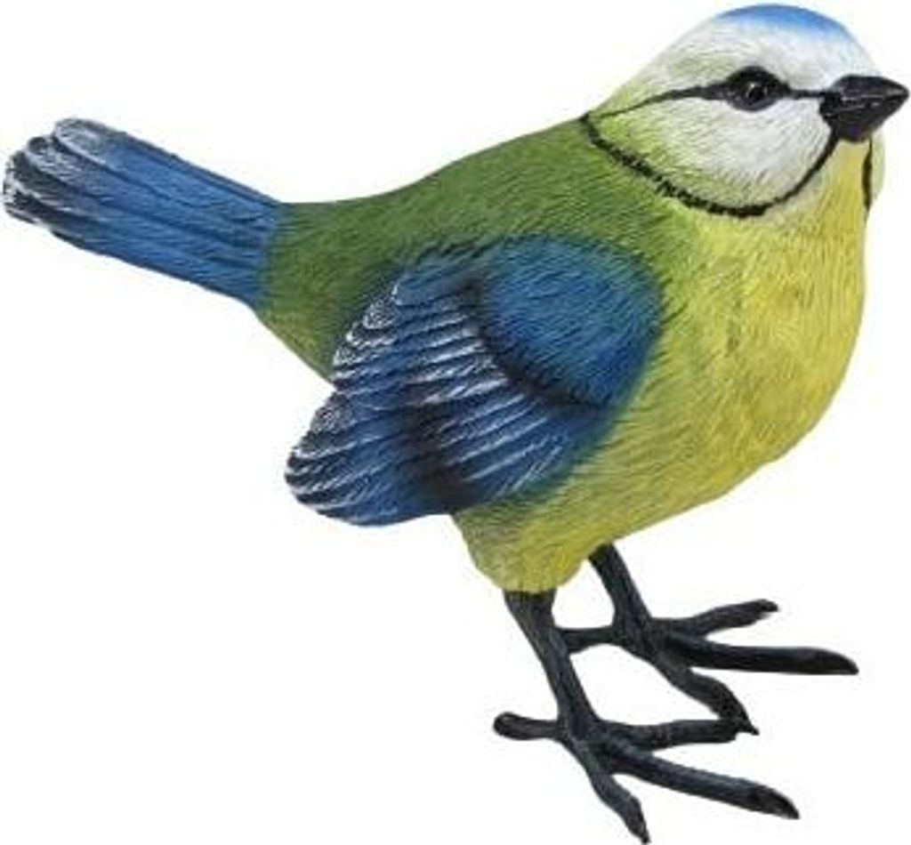 Dekofigur Vogel 10,5 x 12 cm blau gelb blau