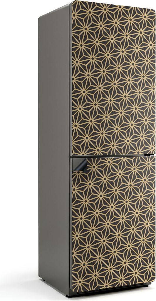 Geometrie floraler Muster – Magnetische Kühlschrank Abdeckung – Dekorfolie magnetisch Küche – Kühlschrank Magnet Deko – selbstklebende M...