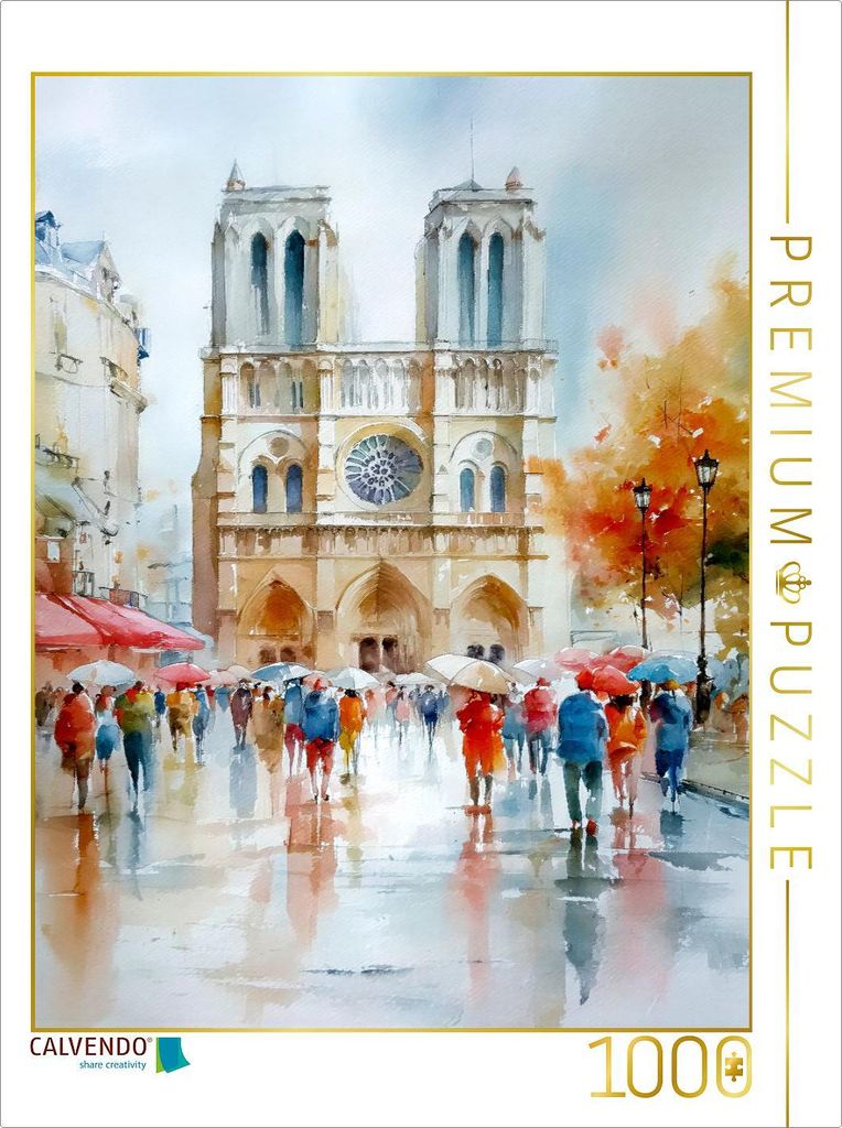 CALVENDO Puzzle Auf dem Weg zu Notre Dame | 1000 Teile Lege-Größe 64x48cm Foto-Puzzle für glückliche Stunden