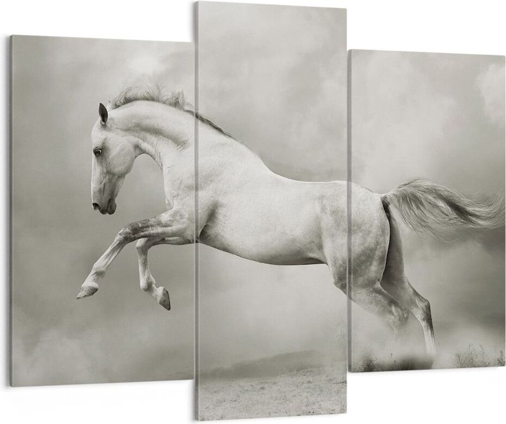 Bild auf Leinwand - Leinwandbild - Pferd Tier - 130x100cm - Wand Bild - Wanddeko - Wandbilder - Leinwanddruck - Bilder - Kunstdruck - Wanddekoratio...