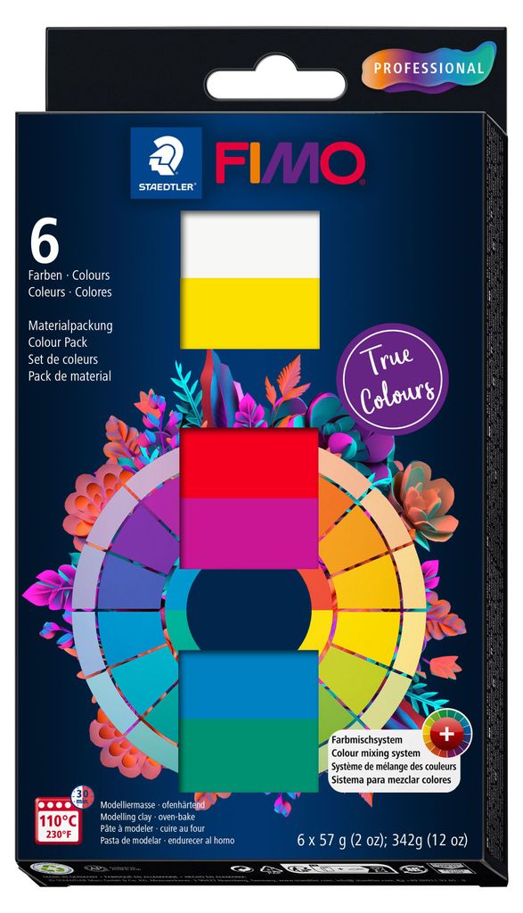 FIMO PROFESSIONAL Modelliermasse-Set "True Colours" 6 Blöcke à 57 g