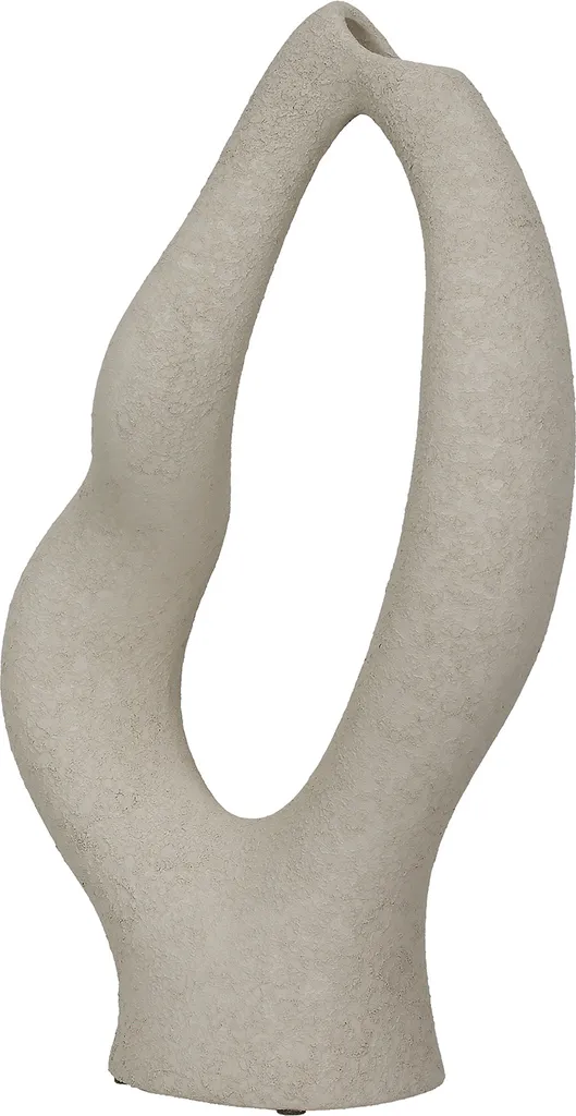 Vase en Céramique Gris Clair Haute Finition Mailand H40cm Gilde Art