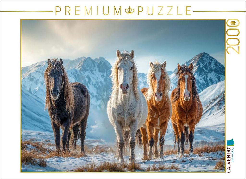 CALVENDO Puzzle Gemeinsam in die kalte Jahreszeit | 2000 Teile Lege-Größe 90x67cm Foto-Puzzle für glückliche Stunden