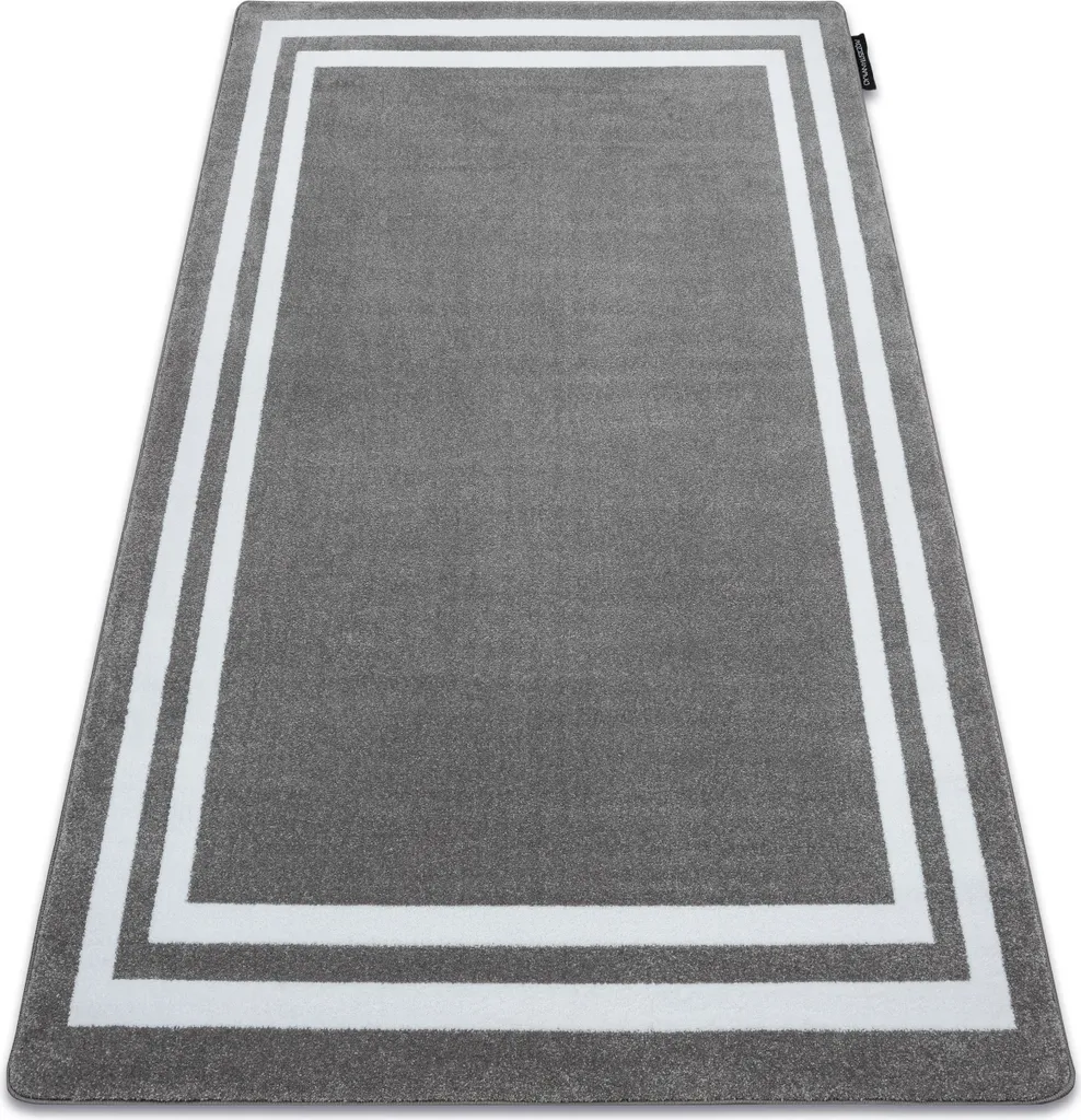 Tapis HAMPTON Cadre gris anthracite 120x170 cm pour salon moderne
