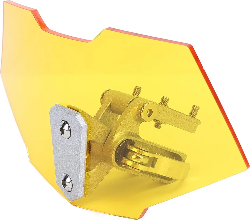 Déflecteur Moto Acrylique Jaune avec Clips de Fixation Ajustables