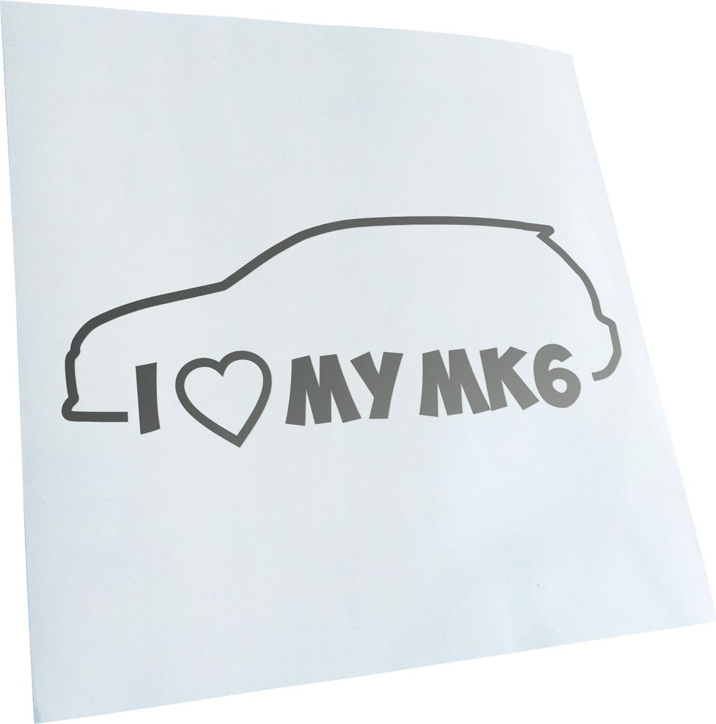 Kiwistar - Autoaufkleber - I Love My MK6 Heckscheibenaufkleber - Aufkleber für Auto Kfz Fahrrad, LKW, Truck Mofa