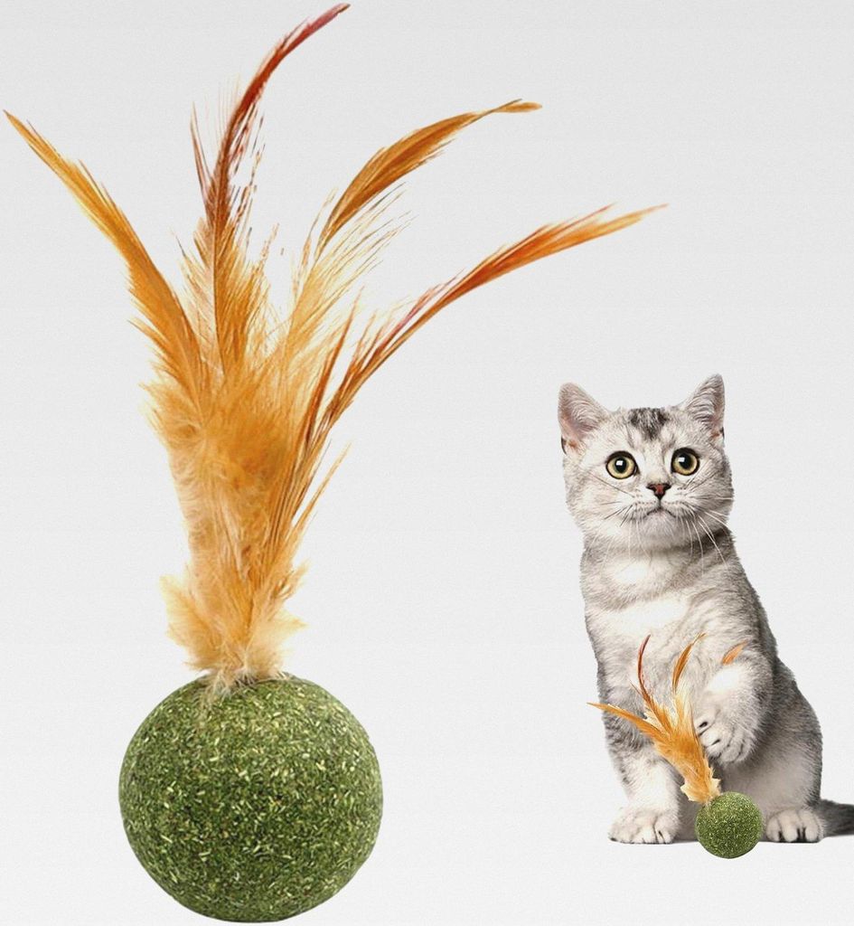 Katzenspielzeug, Beißspielzeug für Kätzchen mit Schwanz – Energieball, leckbar und lustig, für die Reinigung der Zähne, geistige Stimulation...