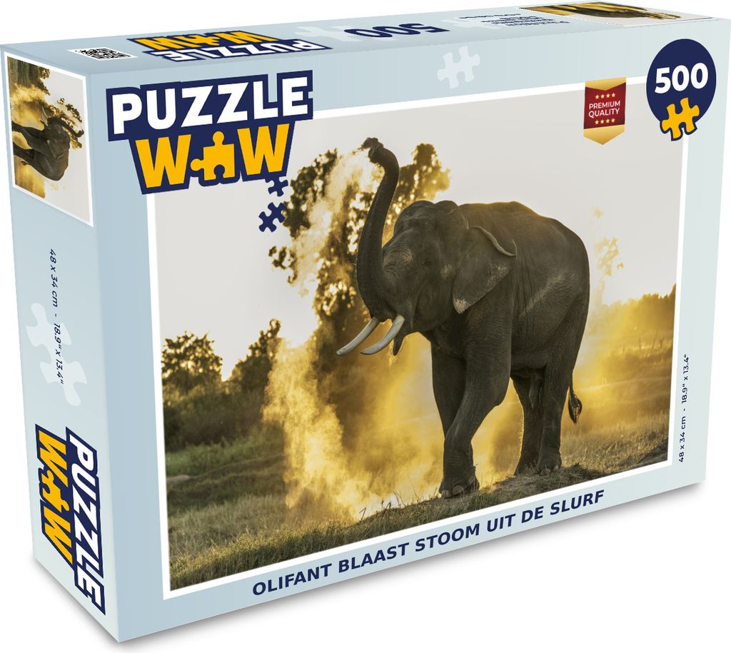MuchoWow Puzzle 500 Teile Elefant - Sonne - Tiere - 500 Teile - Kinder - Selberbauen - Puzzlespiele