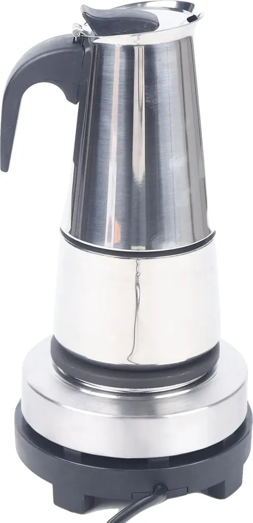 Machine à expresso électrique 6 tasses argent : fini le café brûlé