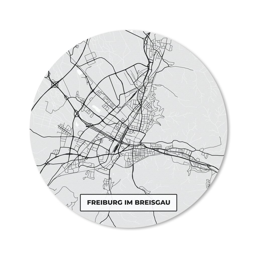 MuchoWow Mauspad Mousepad Karte - Deutschland - Freiburg im Breisgau - Karte - Stadtplan 40x40 cm - Mousepads - Maus Mat - Pad - Mausunterlage - ...