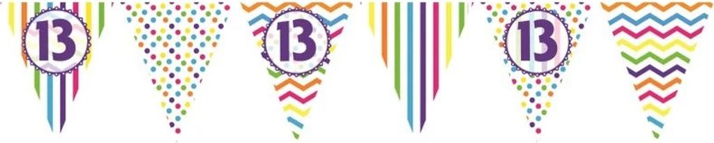 Creative Party - Girlande, 13 Geburtstag SG31485 (Einheitsgröße) (Bunt)