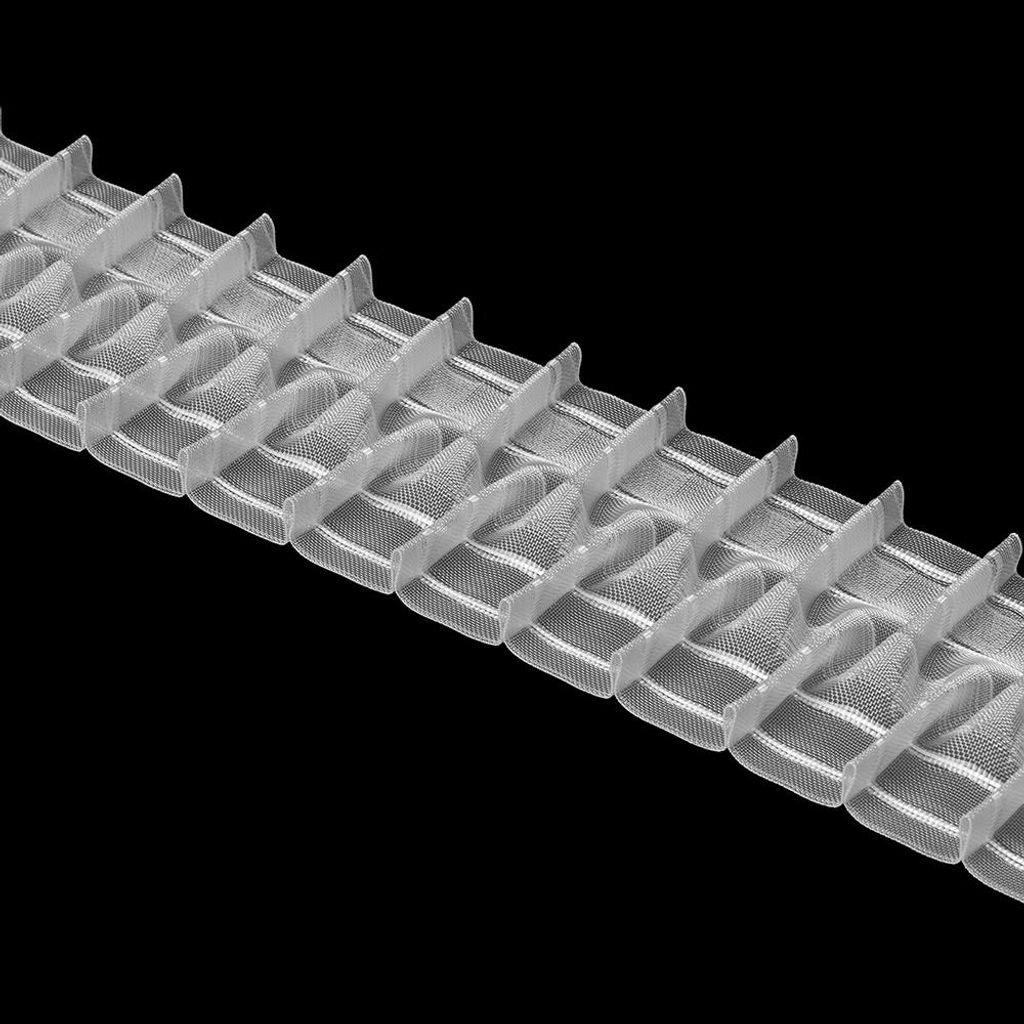 Záclonová stuha 10 m, smockované záhyby, průhledná – 80 mm, Obrázek produktu 