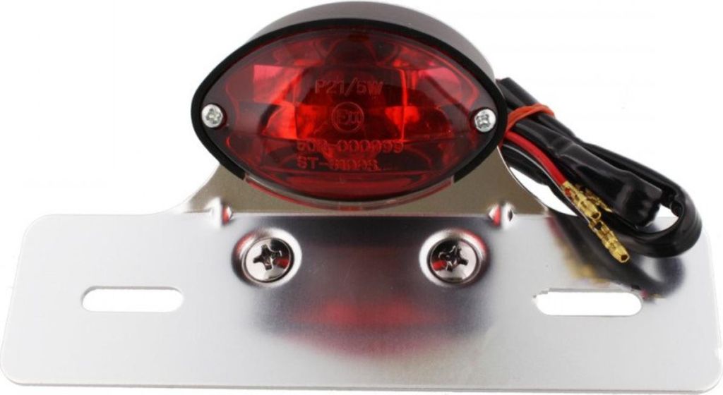 Rückleuchte JMP CAT schwarz mit Nummernschildhalter Aluminium