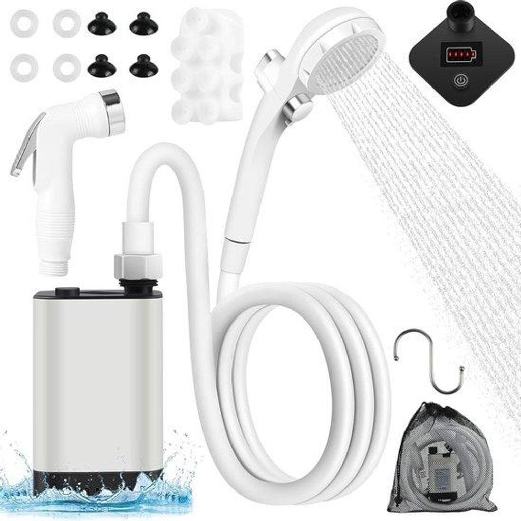 Outdoor-Dusche für Camping - kleine, tragbare Dusche mit Duschkop