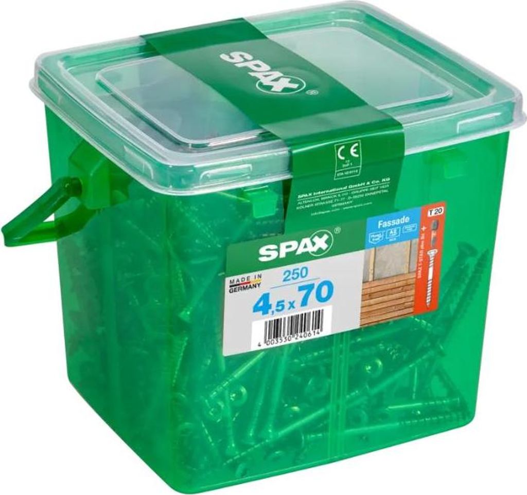 Vite per facciate Spax in acciaio inox A2 4,5 x 70 mm 250 Immagine del prodotto 
