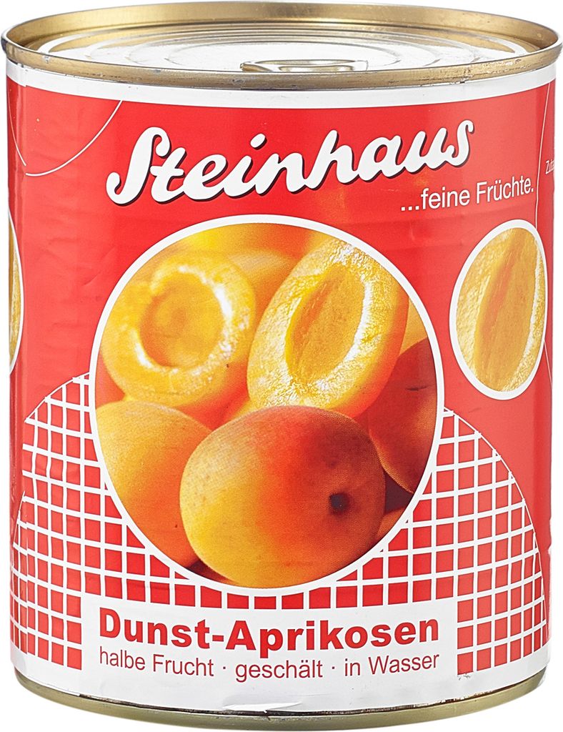 Steinhaus Dunst Aprikosen geschält halbe feine milde Frucht 850ml