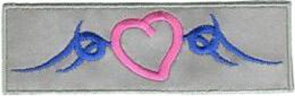Aufnäher Patches Emblem rosa Herz Gr. ca. 11 x 3,5cm 20689