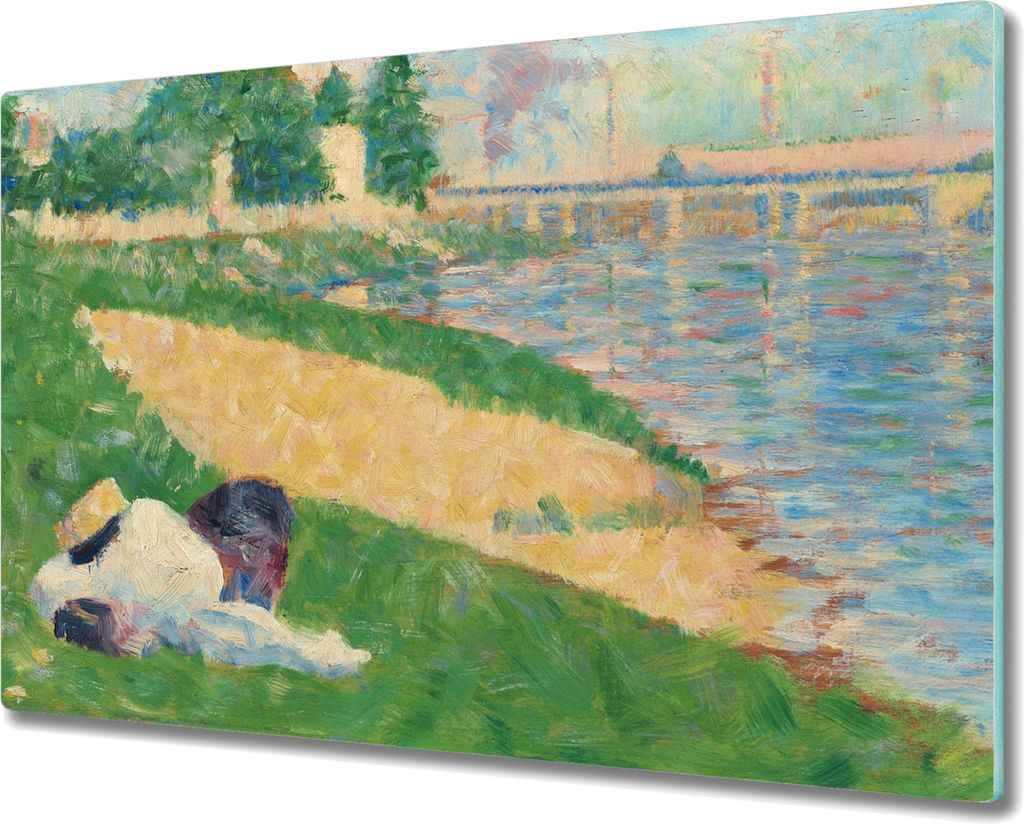 Coloray Küchenbrett Kochplattenabdeckung Hackbrett Schneidebrett Herdabdeckplatte 80x52 cm - Stadt-Flussbrücke