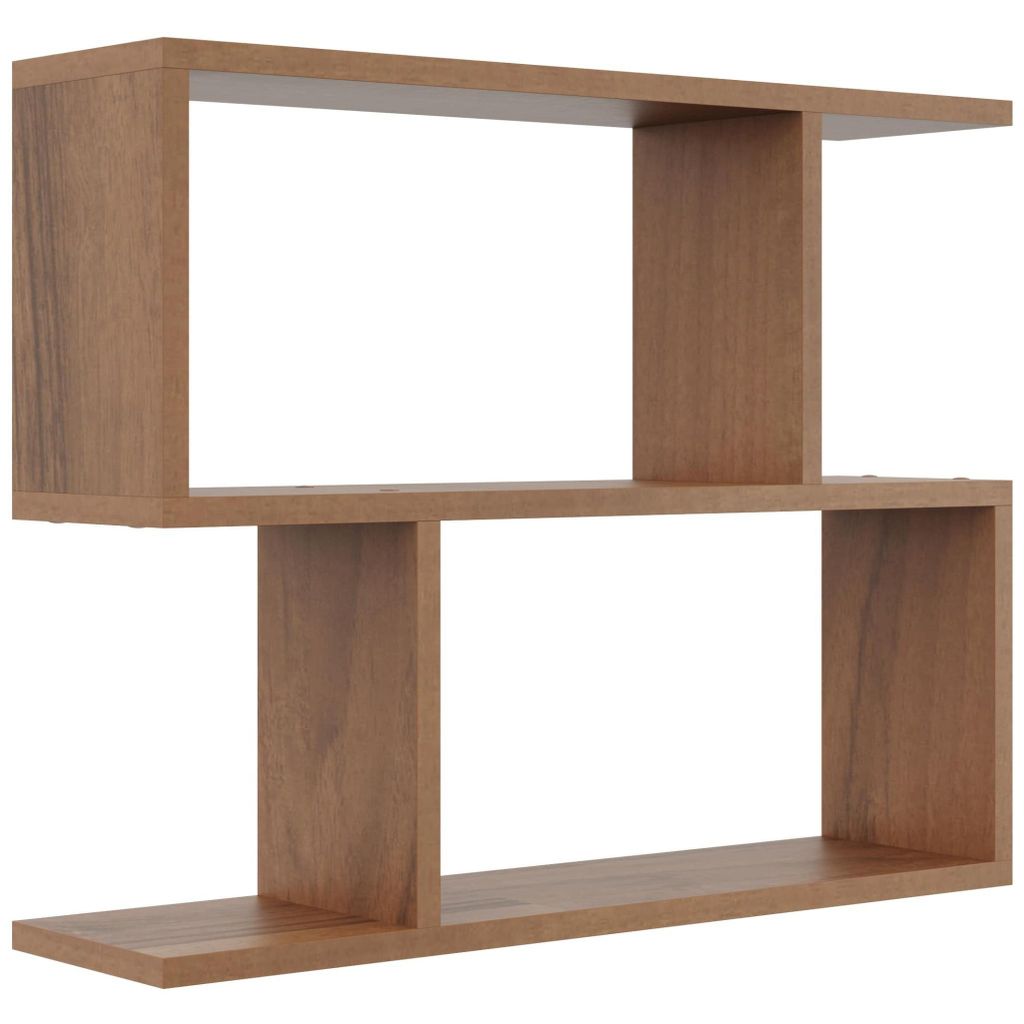 Wandregal Nussbaum – elegantes Hängeregal in dunkler Holzoptik, Regal zur Wandmontage für stilvolle Räume, 70 cm breit