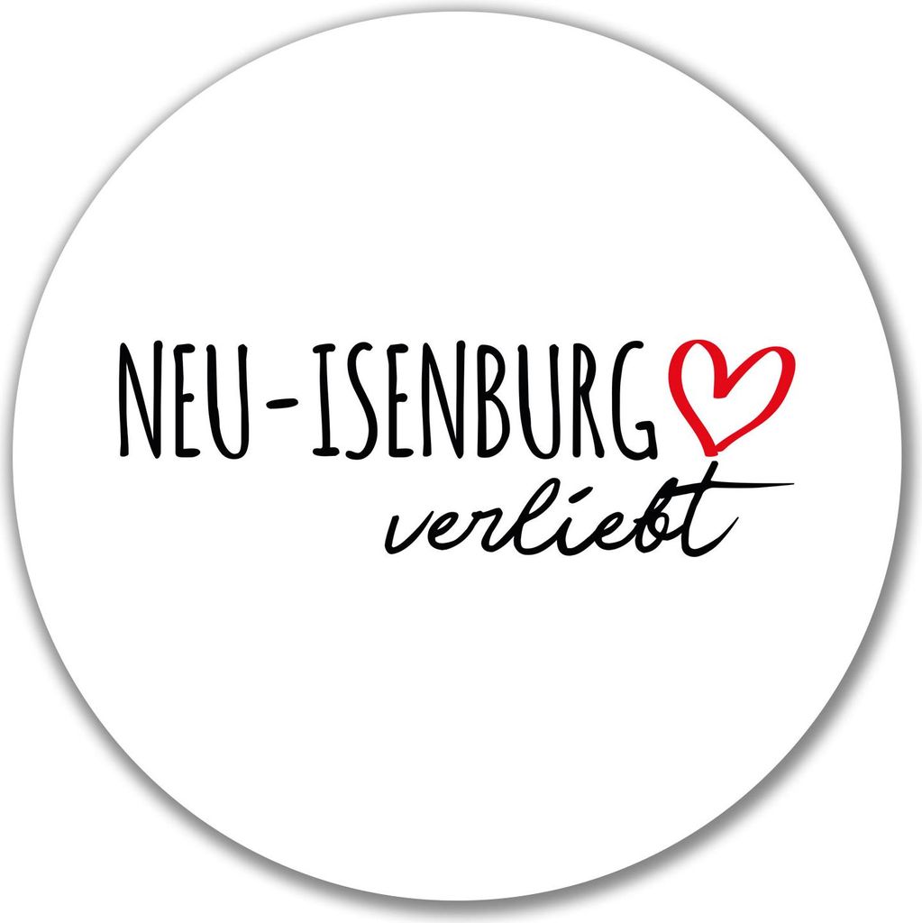 Huuraa Aufkleber Neu-Isenburg verliebt 10cm rund Sticker Geschenkidee