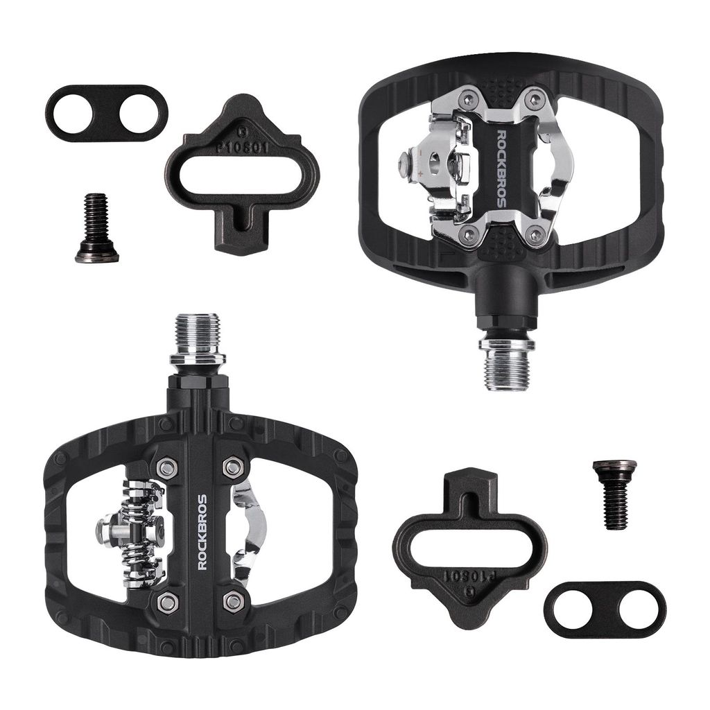 ROCKBROS 1 paar Fahrradpedale rutschfeste Klickpedale SPD und Flat Pedale Leichte Nylon 9/16 Zoll Pedale für MTB Rennrad