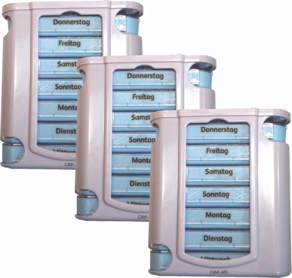 3x 7 Tage Dosierer Pillenbox Tablettenbox Medikamentendosierer Pillendose