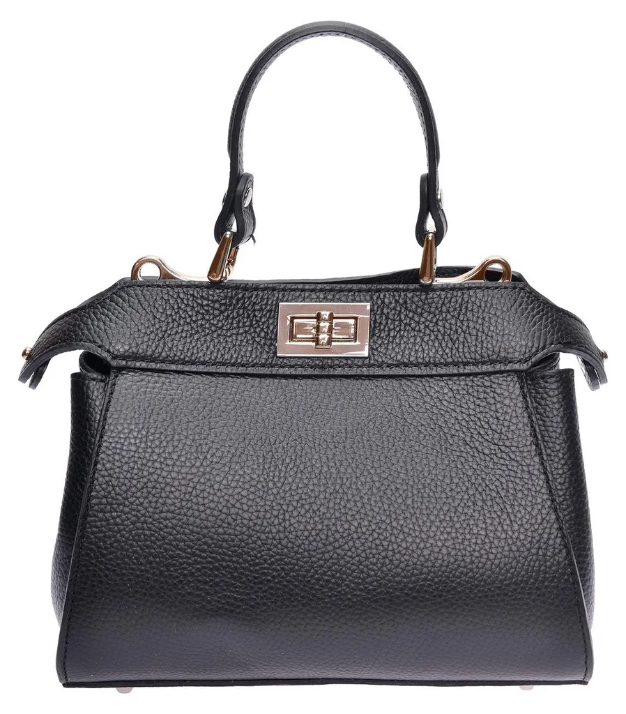 Sac à main rigide italien RM 146, maroquinerie en cuir véritable