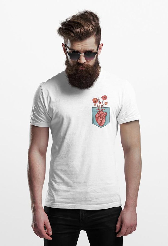 D&B Uni Polo PO00015 Heart Pocket Weiß-Größe L