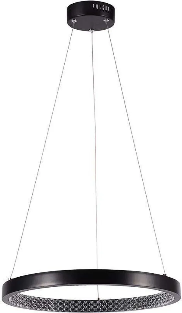 Lampe LED suspendue en verre cristal noir 2160 lm H 108 cm - Élégance Lumineuse