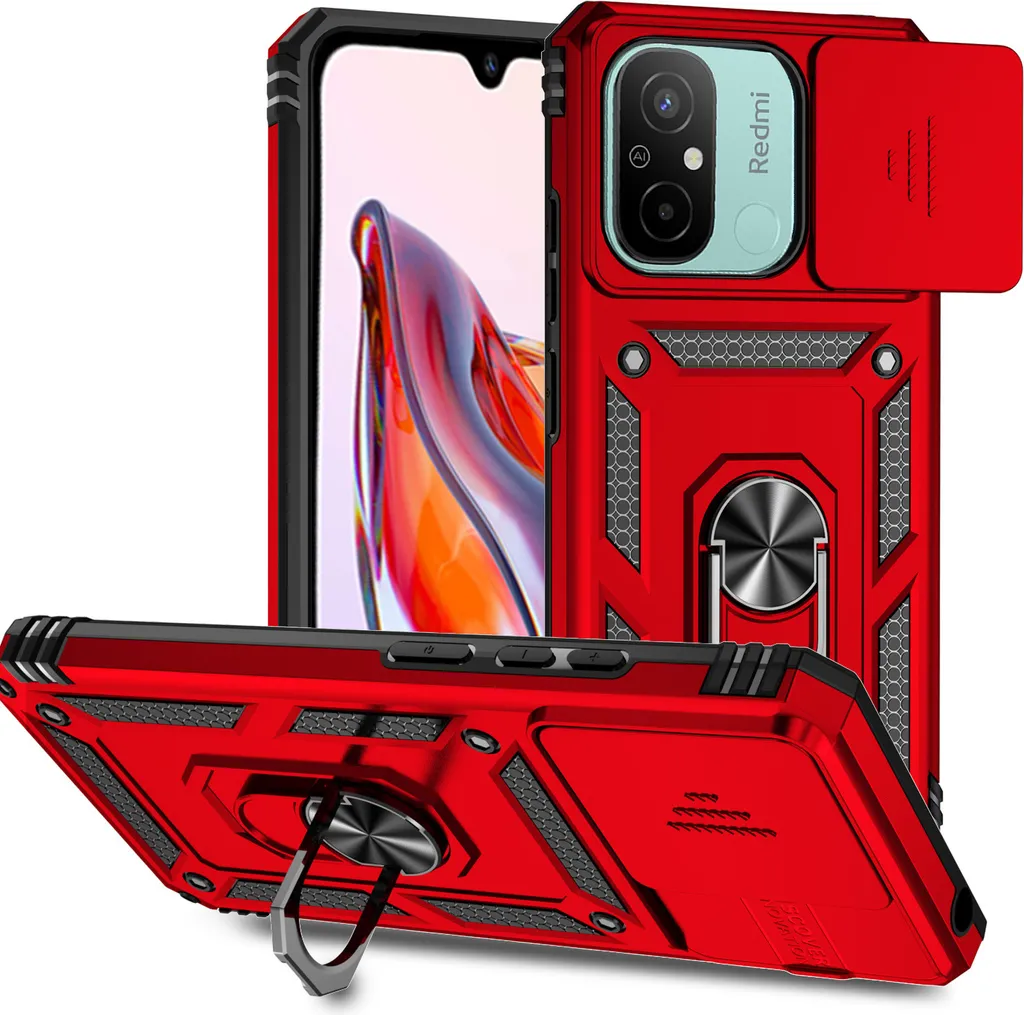 Custodia Rossa Xiaomi Redmi 12C: Stile Moderno e Protezione Fotocamera - 1