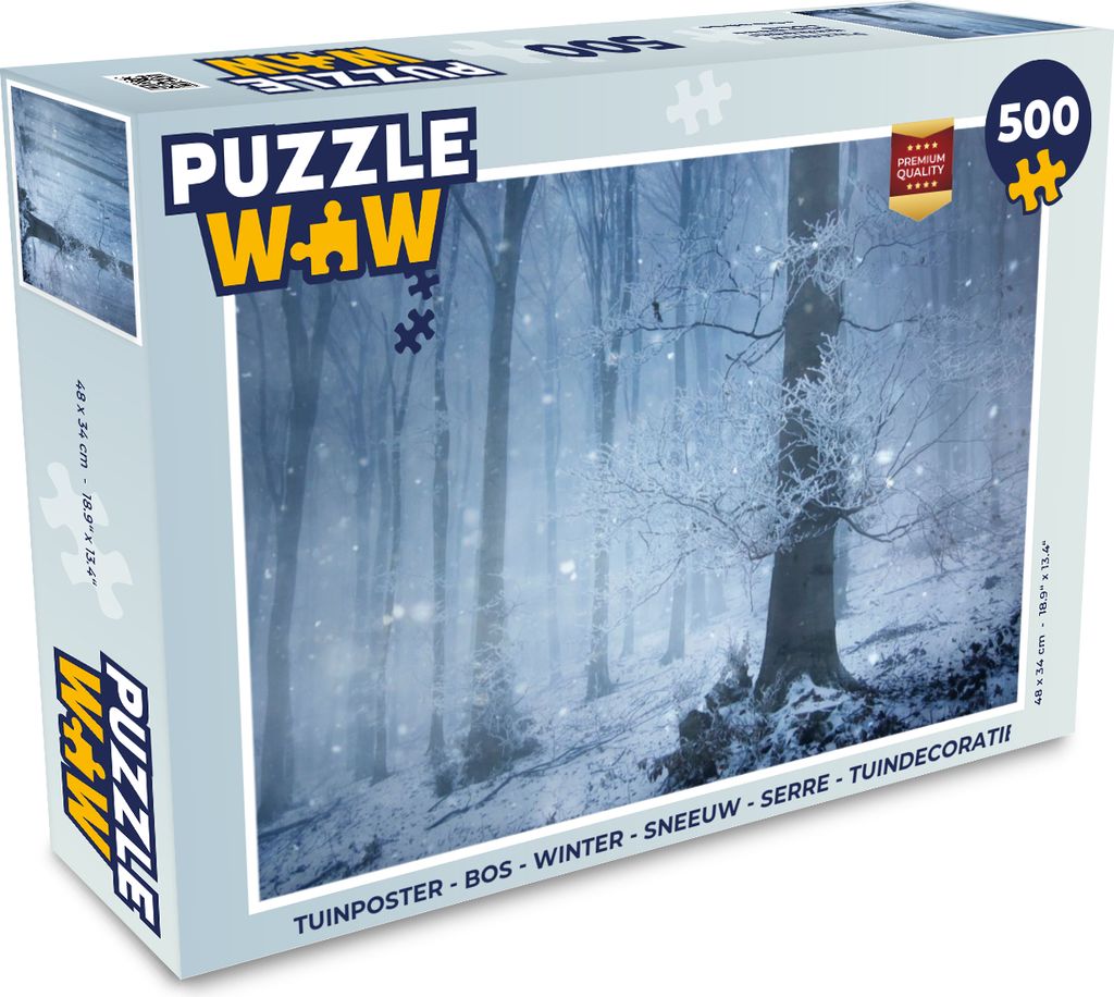 MuchoWow Puzzle 500 Teile Wald - Winter - Schnee - 500 Teile - Kinder - Selberbauen - Puzzlespiele